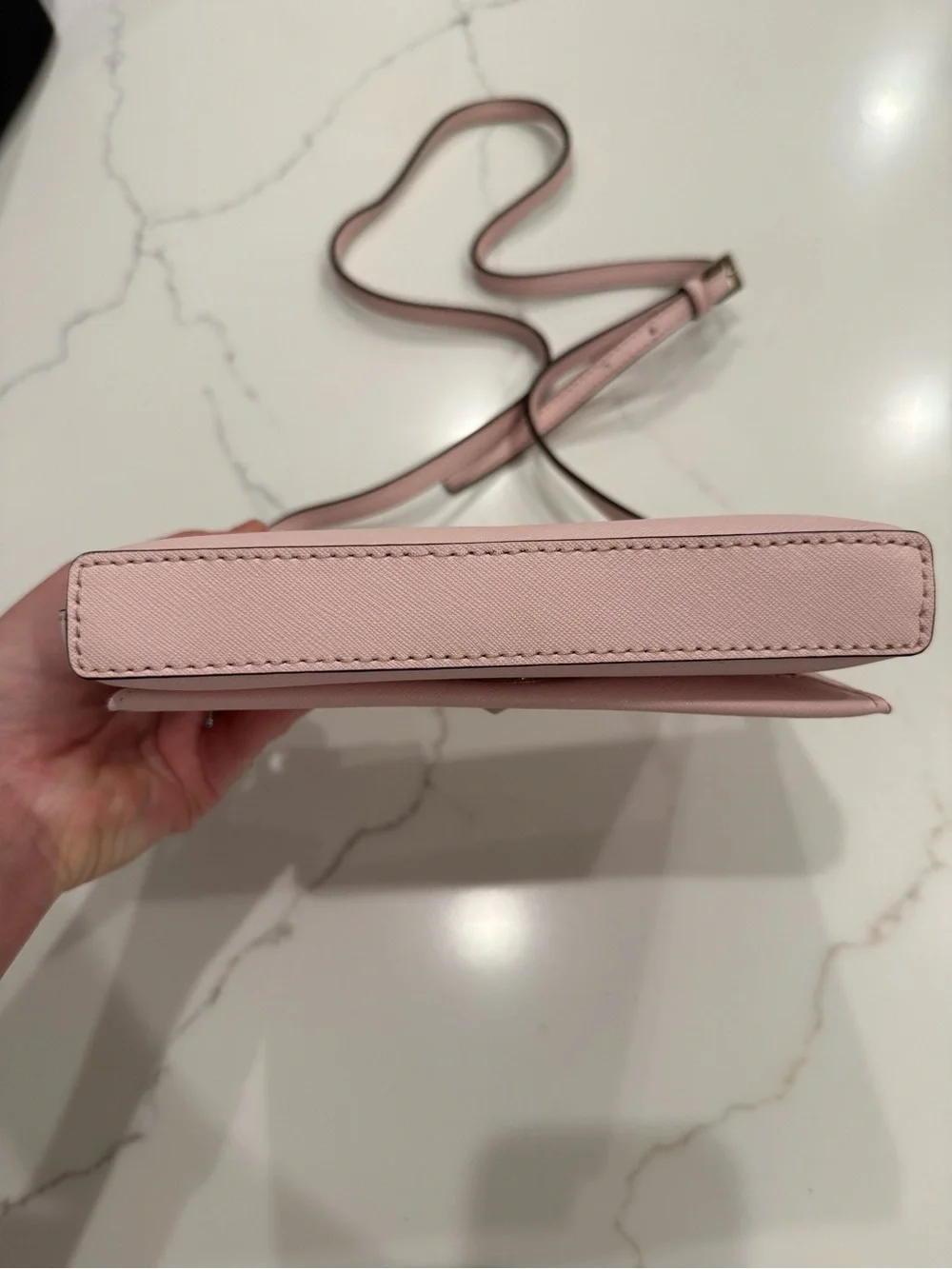 kate spade Light Pink Saffiano Crossbody Bag with Gold Accent